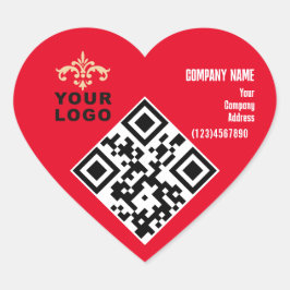 Red Heart Business Valentine Hälsning Sticker Hjärtformat Klistermärke