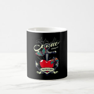 Red Heart & Butterflies Studio Inking Art Kaffemugg