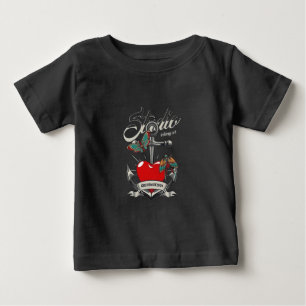 Red Heart & Butterflies Studio Inking Art T Shirt