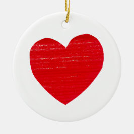 Red Heart Ceramic Ornament