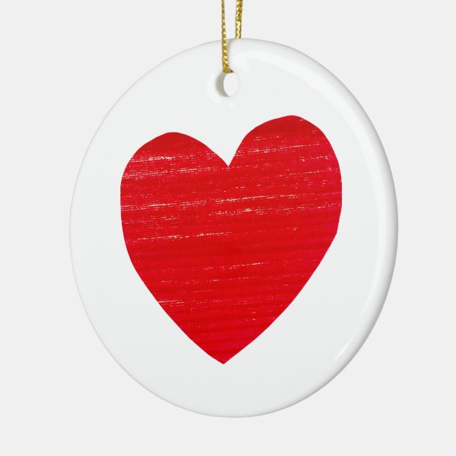 Red Heart Ceramic Ornament (Vänster)