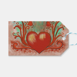 Red Heart Champagne-etikett Presentetikett