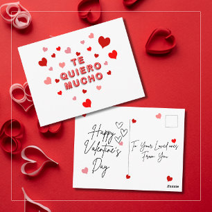 Red Heart Confetti Te Quiero Mucho 3d Brev Vykort