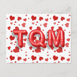 Red Heart Confetti TQM 3d Brev Vykort