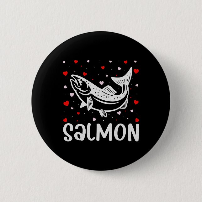 Red Heart Cupid Kärlek Graphic Salmon Älskare Vale Knapp (Framsida)
