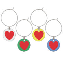 Red Heart Cust. BG Färg Vinglasmarkör-uppsättning
