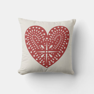 Red Heart Cutout Inspired Pillow Kudde