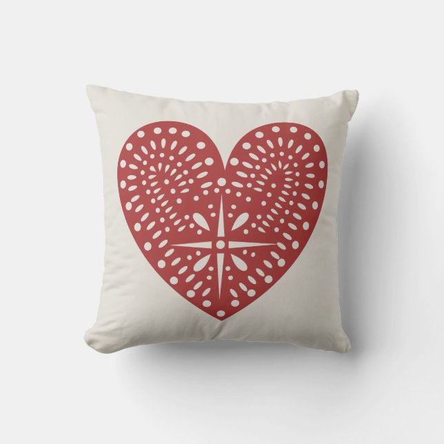 Red Heart Cutout Inspired Pillow Kudde (Framsida)