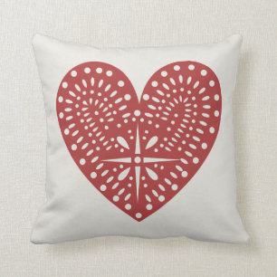 Red Heart Cutout Inspired Pillow Kudde