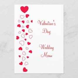 Red Heart Design Valentines day Bröllop Meny