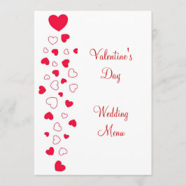 Red Heart Design Valentines day Bröllop Meny