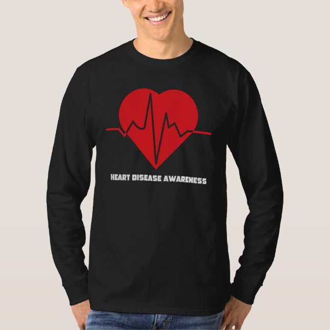 Red Heart Disease Awareness In February Heart Heal T Shirt (Framsida)