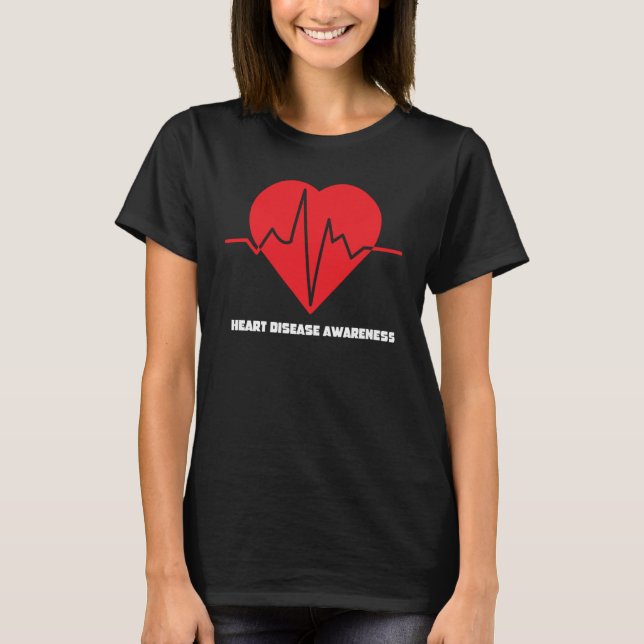 Red Heart Disease Awareness In February Heart Heal T Shirt (Framsida)