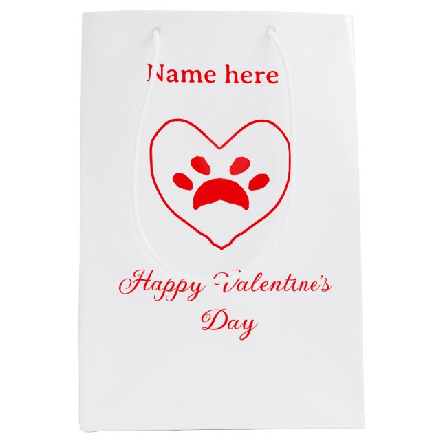 Red heart dog cat paw happy Valentine's day name  (Framsidan)