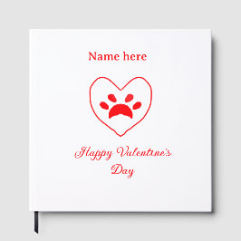 Red heart dog cat paw happy Valentine's day name  Gästböcker