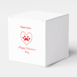 Red heart dog cat paw happy Valentine's day name  Presentaskar