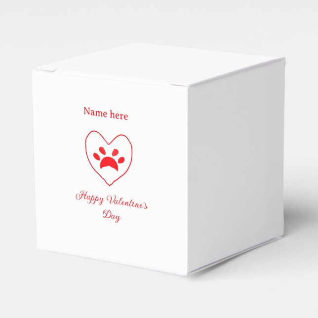Red heart dog cat paw happy Valentine's day name  Presentaskar (Framsidan Sidan)