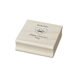 Red heart dog cat paw happy Valentine's day name  Stämpel