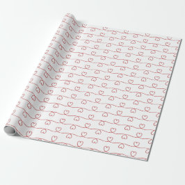 Red Heart Doodle Linjer Presentpapper