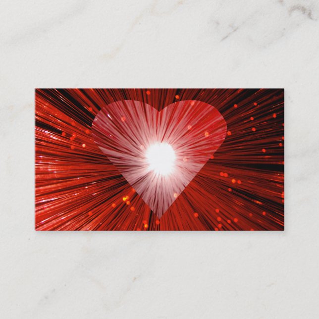 Red Heart 'eart'-affärskortet rött Visitkort (Framsida)
