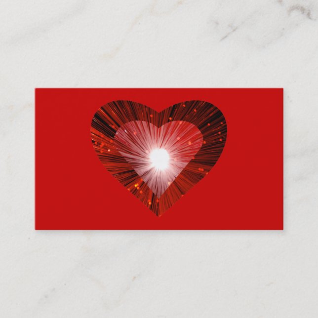 Red Heart 'eart'-affärskortet rött Visitkort (Framsida)