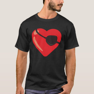 Red Heart Eyepatch Clothing för manar Kvinnor Vale T Shirt