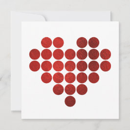 RED HEART FAUX GOLD FOIL DOTS VALENTINS DAGKORT JULKORT