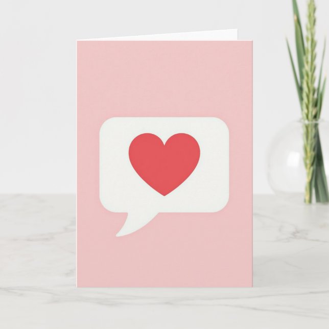 Red Heart Faux Gold Foil Look Card Kort (Framsida)