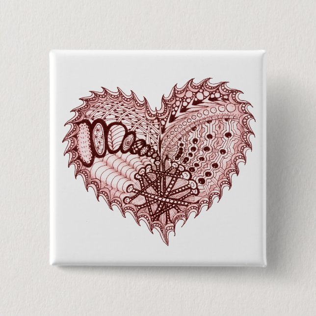 Red Heart Fire Doodle Knapp (Framsida)