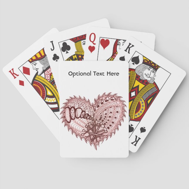 Red Heart Fire Doodle Spel Kort (Baksidan)