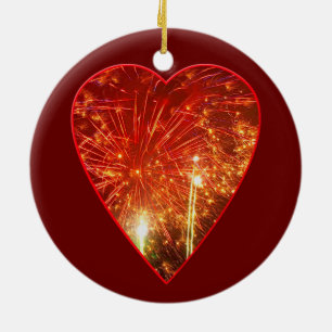 Red Heart Fireworks Julgransprydnad Keramik
