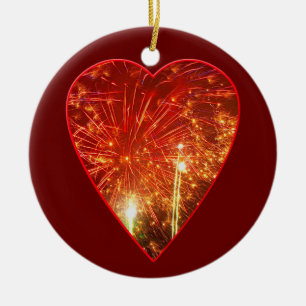 Red Heart Fireworks Julgransprydnad Keramik