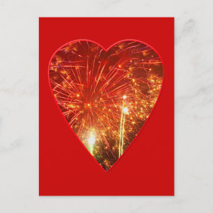 Red Heart Fireworks Vykort