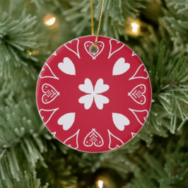 Red Heart Folk Art Julgran Julgransprydnad Keramik