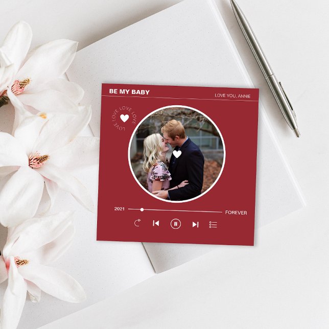 Red Heart Forever love Photo Valentines day Julkort (Red Heart Forever Love Photo Valentines Day Holiday Card)