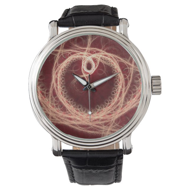 Red Heart Fractal Watch Armbandsur (Framsida)