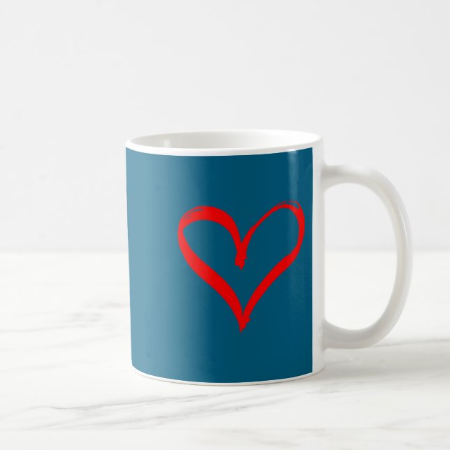 Red Heart Funny Cute Design For Men Women Husband  Kaffemugg (Höger)