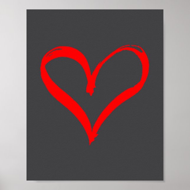 Red Heart Funny Cute Design For Men Women Husband  Poster (Framsidan)