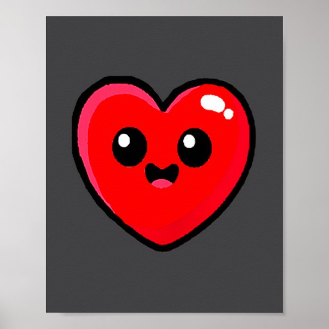 Red Heart Funny Cute Design For Men Women Husband  Poster (Framsidan)