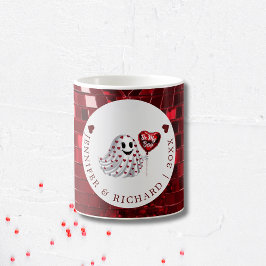 Red Heart Ghost Valentine Kaffemugg