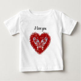 Red heart glitter butterfly t shirt