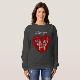 Red heart glitter butterfly t shirt