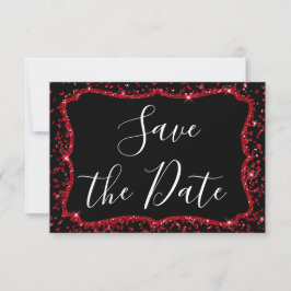 Red Heart Glitter Gnistra Sweet sixteen Birthday Inbjudningar