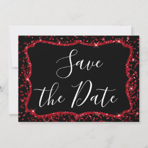 Red Heart Glitter Gnistra Sweet sixteen Birthday Inbjudningar