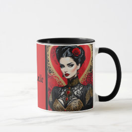 Red Heart Goth Dam Coffee Mugg