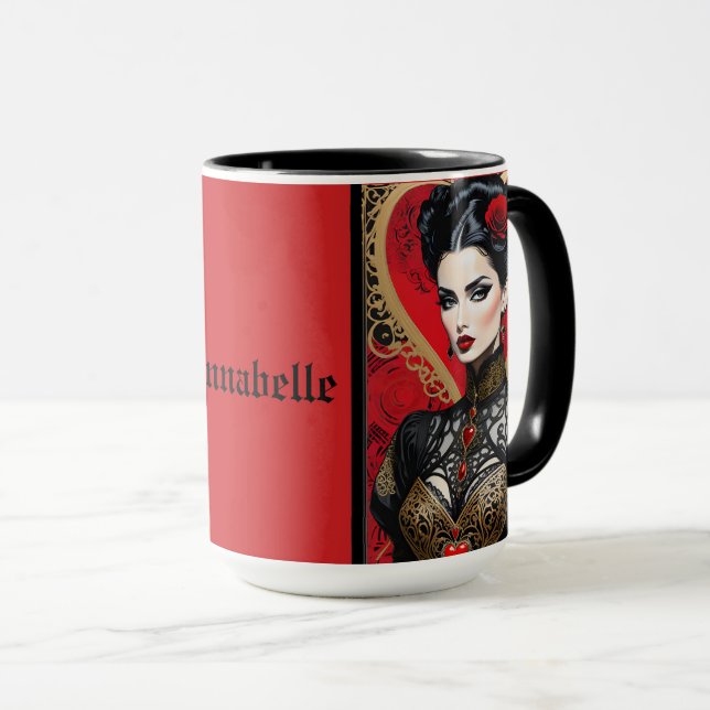 Red Heart Goth Dam Coffee Mugg (Framsida höger)