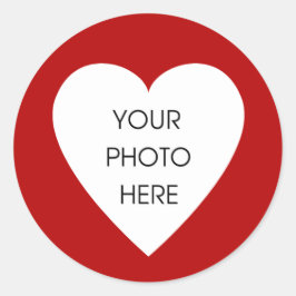 Red Heart Gräns Stickers Runt Klistermärke