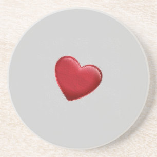 Red Heart Grått Trendig Kärlek Bröllop Underlägg