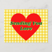 Red Heart Gult Gingham Romantic Gift