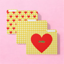 Red Heart Gult Gingham Valentine Day